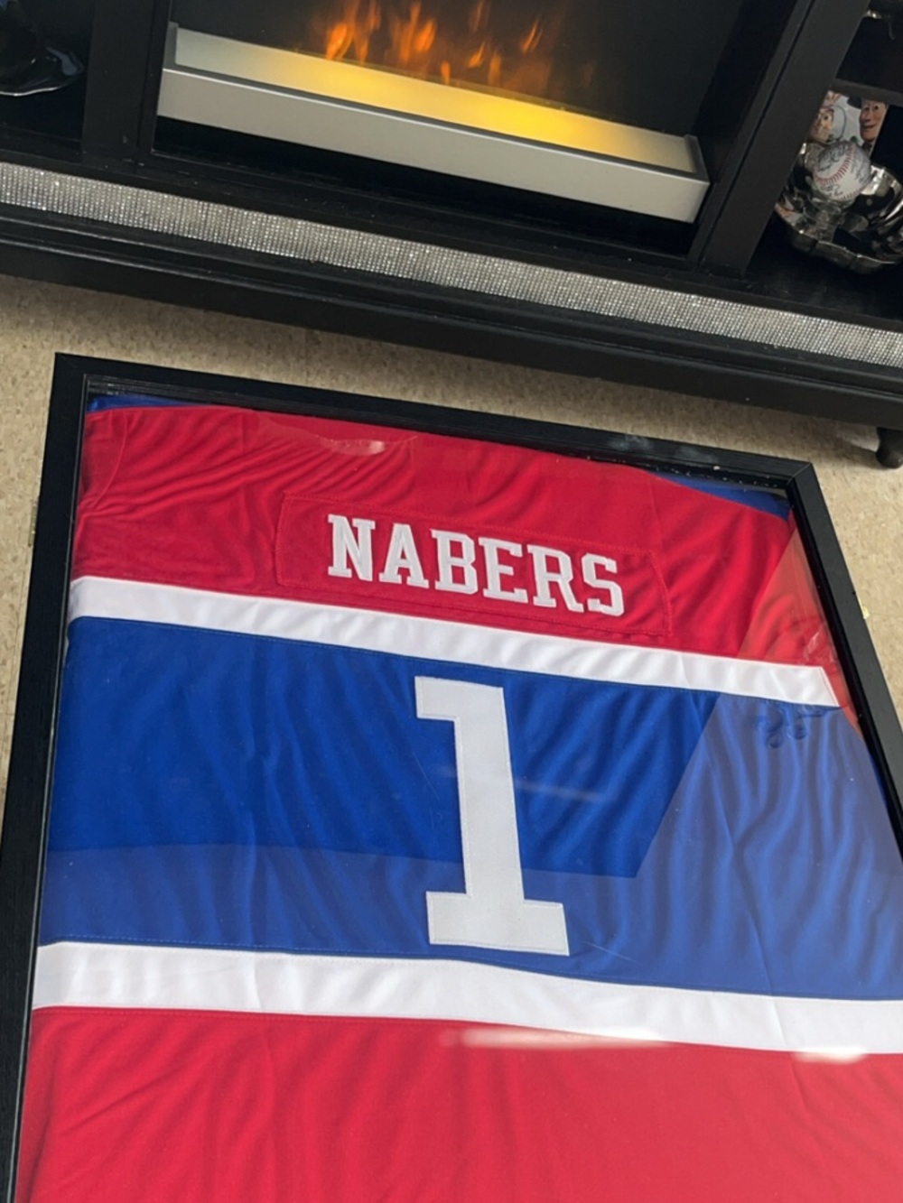 Football Jersey with 'Nabers' and Number 1 Official NFL JERSEY